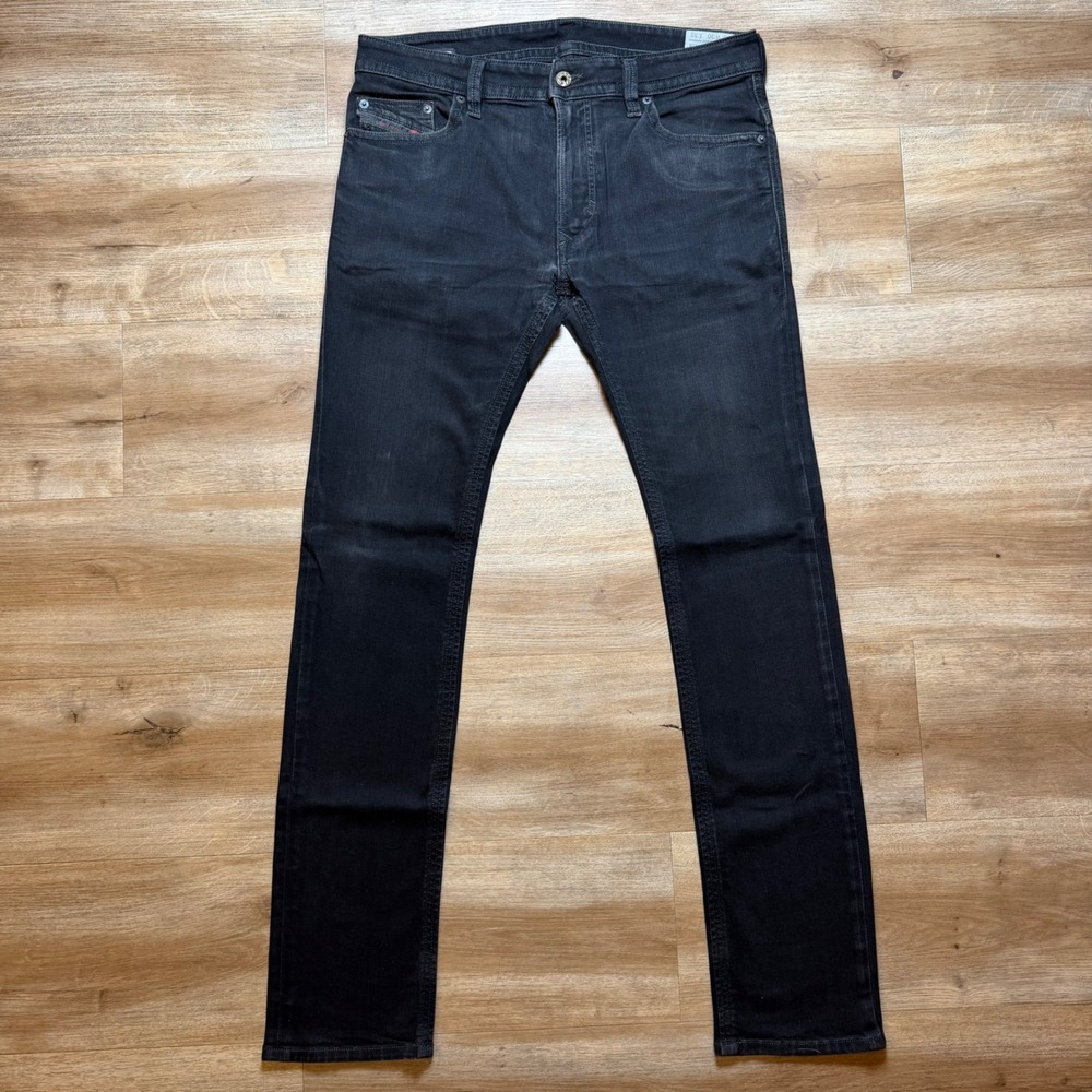 Diesel Thavar Jeans Mens 30x32 Black Slim Skinny Made in USA 0Z886 Stretch Denim